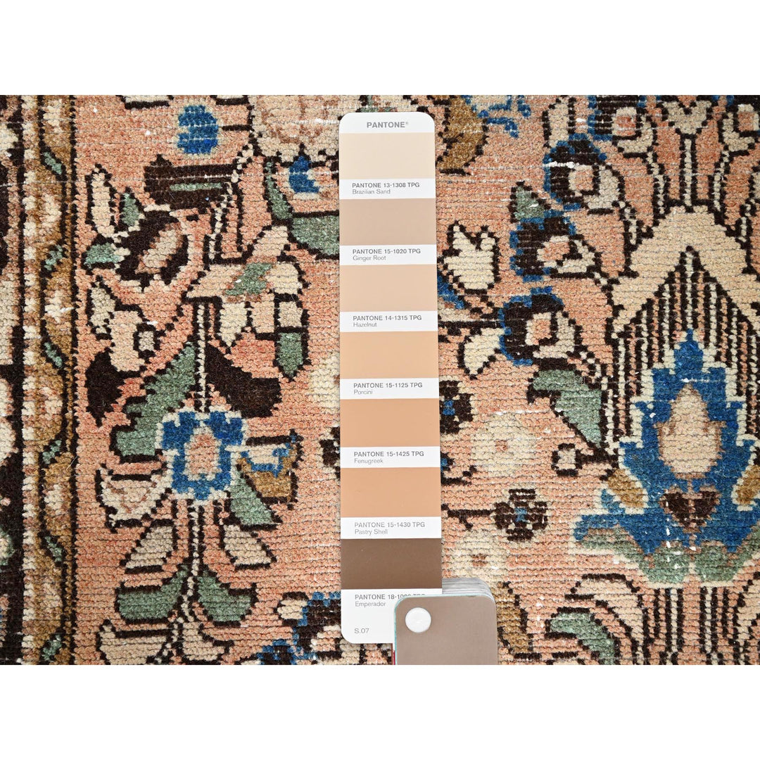 3'2" x 6'7" Vintage Hand Knotted Brown Wool Runner Oriental Rug - MOA10286000