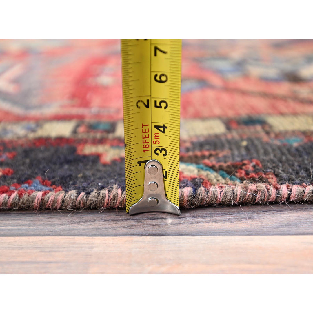 3'4" x 10'5" Vintage Hand Knotted Red Wool Runner Oriental Rug - MOA10286024