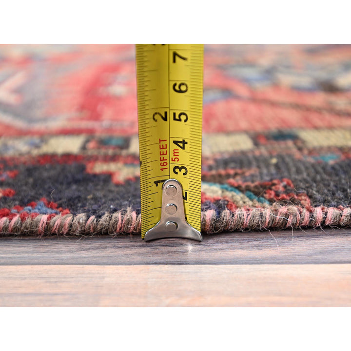 3'4" x 10'5" Vintage Hand Knotted Red Wool Runner Oriental Rug - MOA10286024