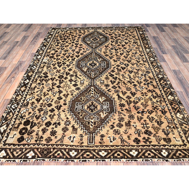 5'8" x 8'7" New Hand Knotted Brown Wool Rectangle Oriental Rug - MOA10286088