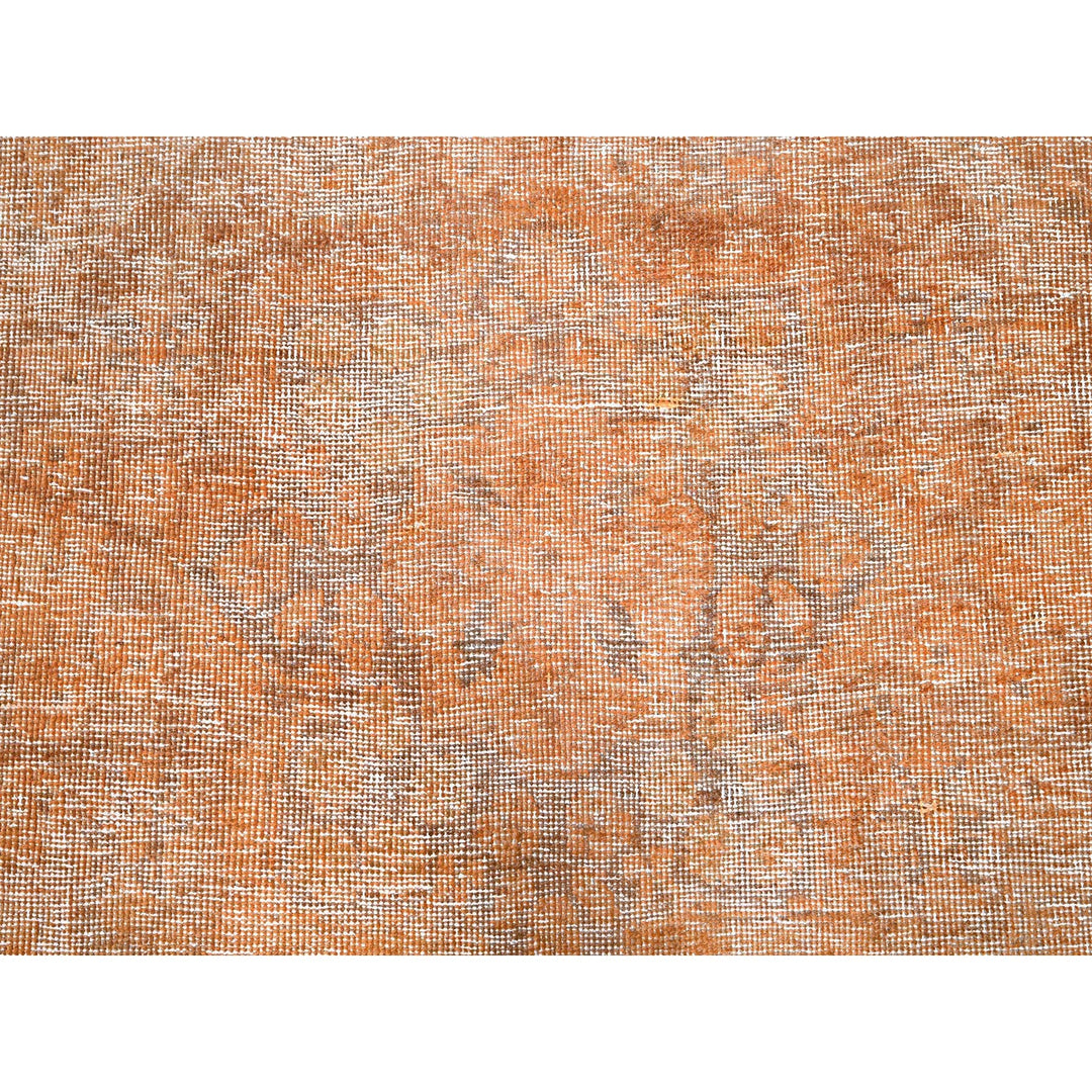 6'1" x 9'0" New Hand Knotted Orange Wool Rectangle Oriental Rug - MOA10286092