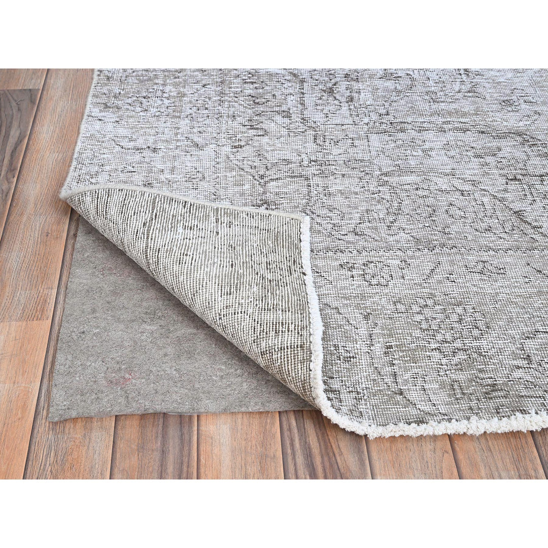 7'5" x 9'11" New Hand Knotted Grey Wool Rectangle Oriental Rug - MOA10286101