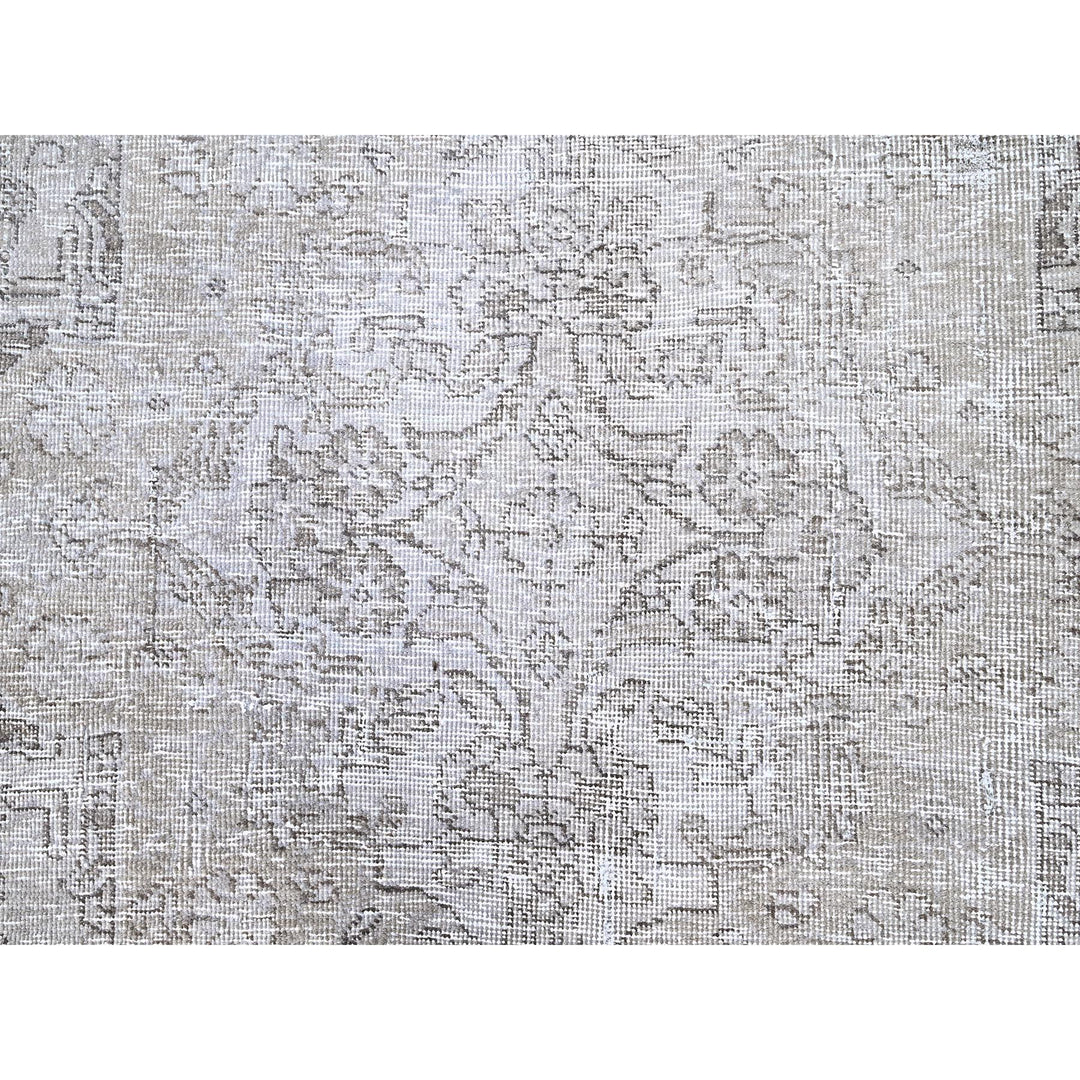 7'5" x 9'11" New Hand Knotted Grey Wool Rectangle Oriental Rug - MOA10286101