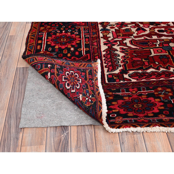 9'7" x 12'6" Vintage Hand Knotted Red Wool Rectangle Oriental Rug - MOA10286143