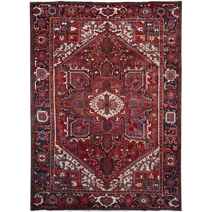 7'9" x 10'8" New Hand Knotted Red Wool Rectangle Oriental Rug - MOA10286179