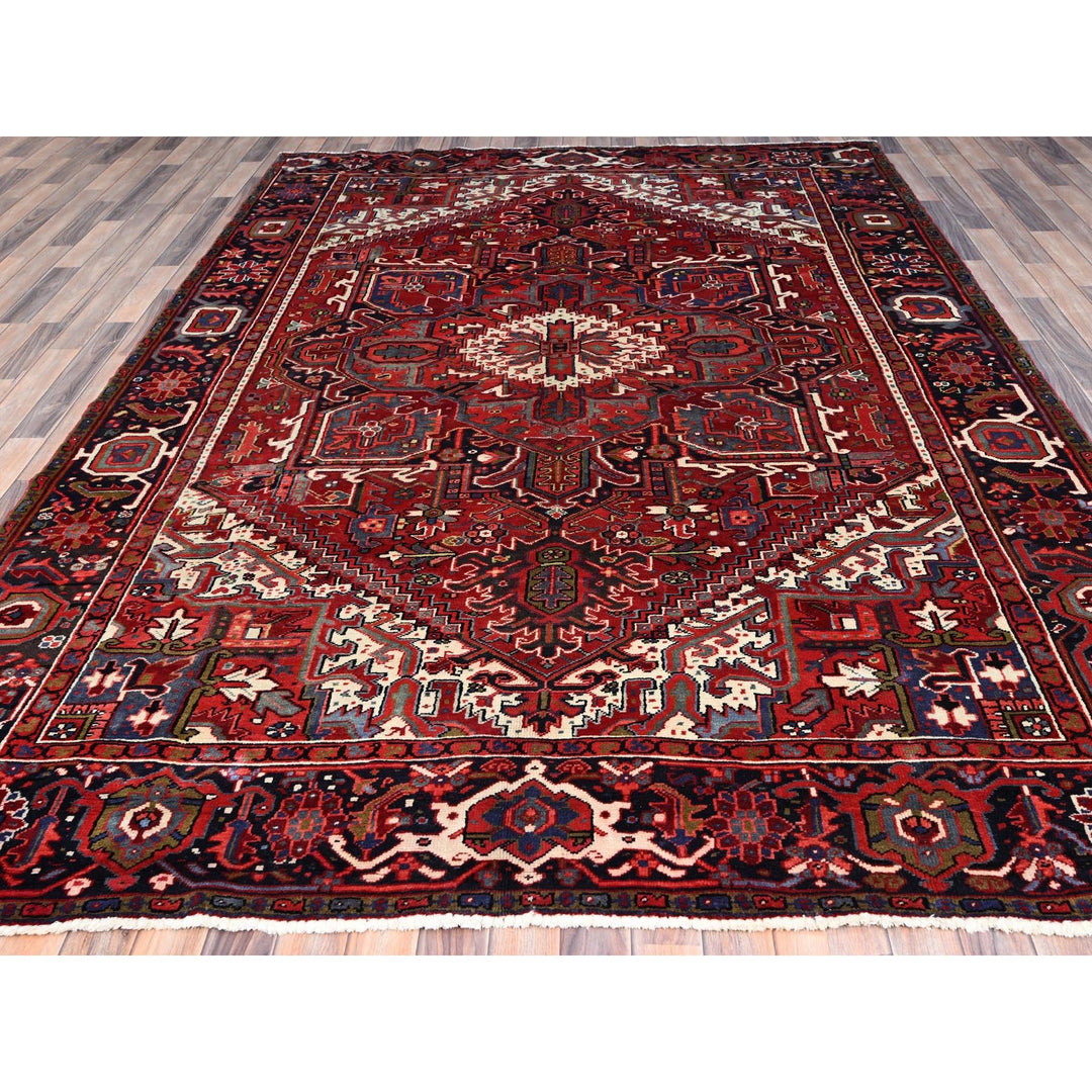 7'9" x 10'8" New Hand Knotted Red Wool Rectangle Oriental Rug - MOA10286179