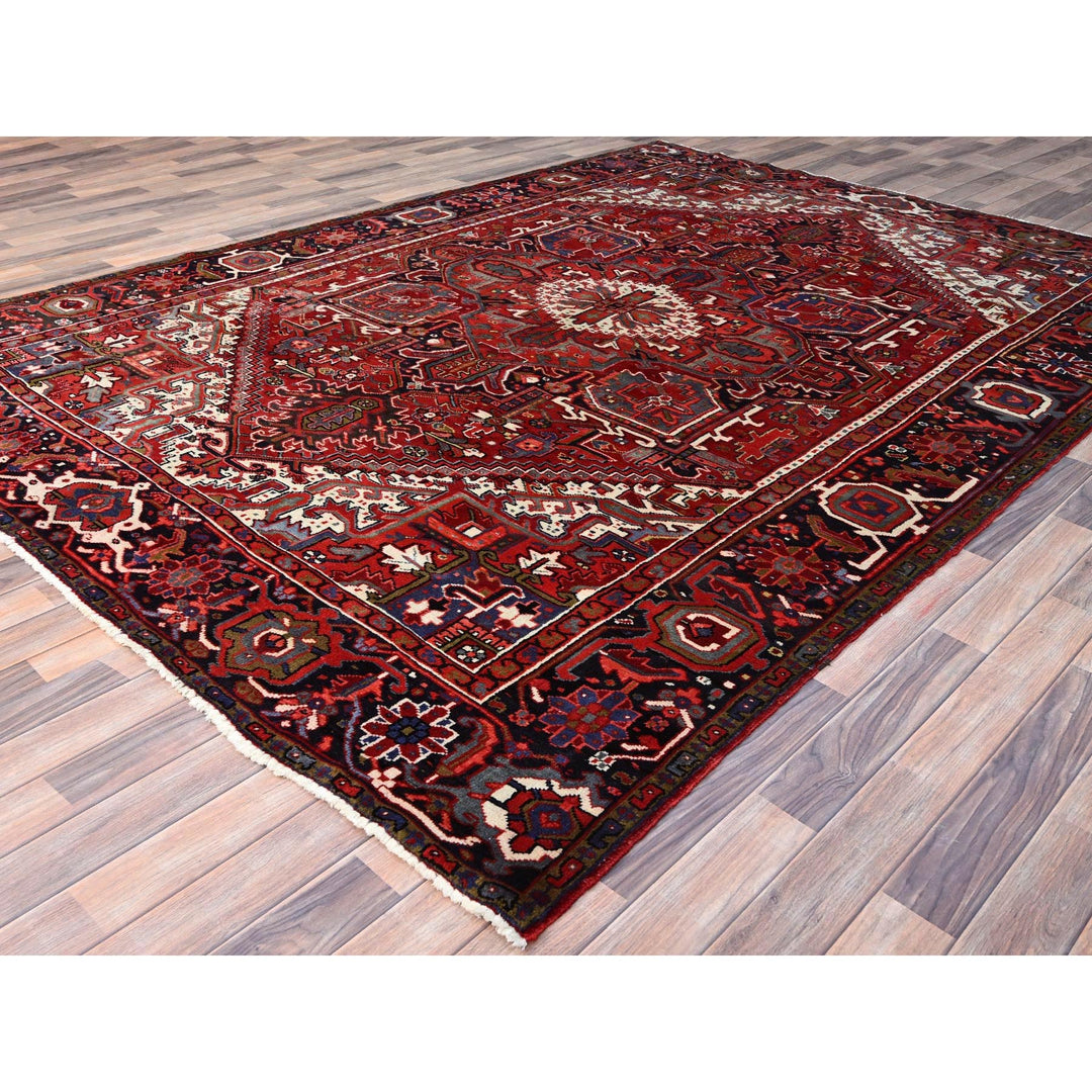 7'9" x 10'8" New Hand Knotted Red Wool Rectangle Oriental Rug - MOA10286179