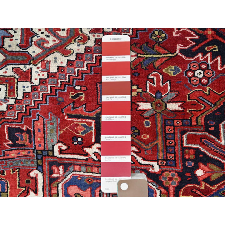 7'9" x 10'8" New Hand Knotted Red Wool Rectangle Oriental Rug - MOA10286179