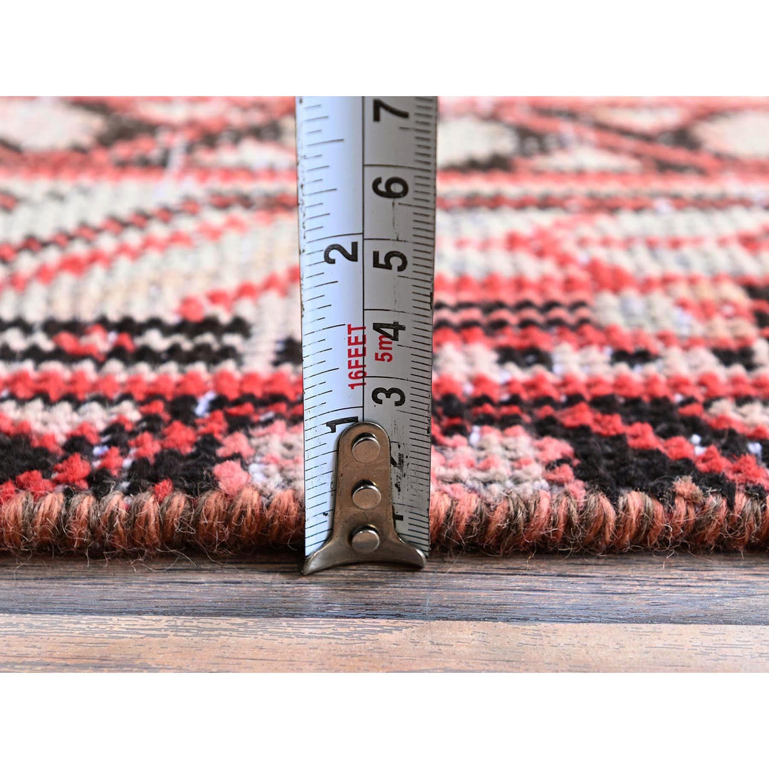 3'10" x 6'1" Vintage Hand Knotted Red Wool Rectangle Oriental Rug - MOA102861