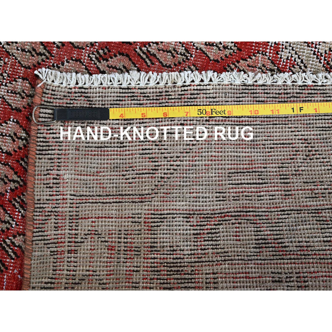 3'10" x 6'1" Vintage Hand Knotted Red Wool Rectangle Oriental Rug - MOA102861