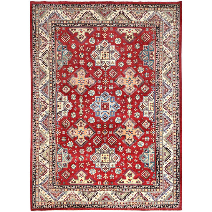 10'1" x 13'9" New Hand Knotted Red Wool Rectangle Oriental Rug - MOA10286207