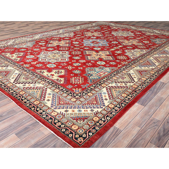 10'1" x 13'9" New Hand Knotted Red Wool Rectangle Oriental Rug - MOA10286207