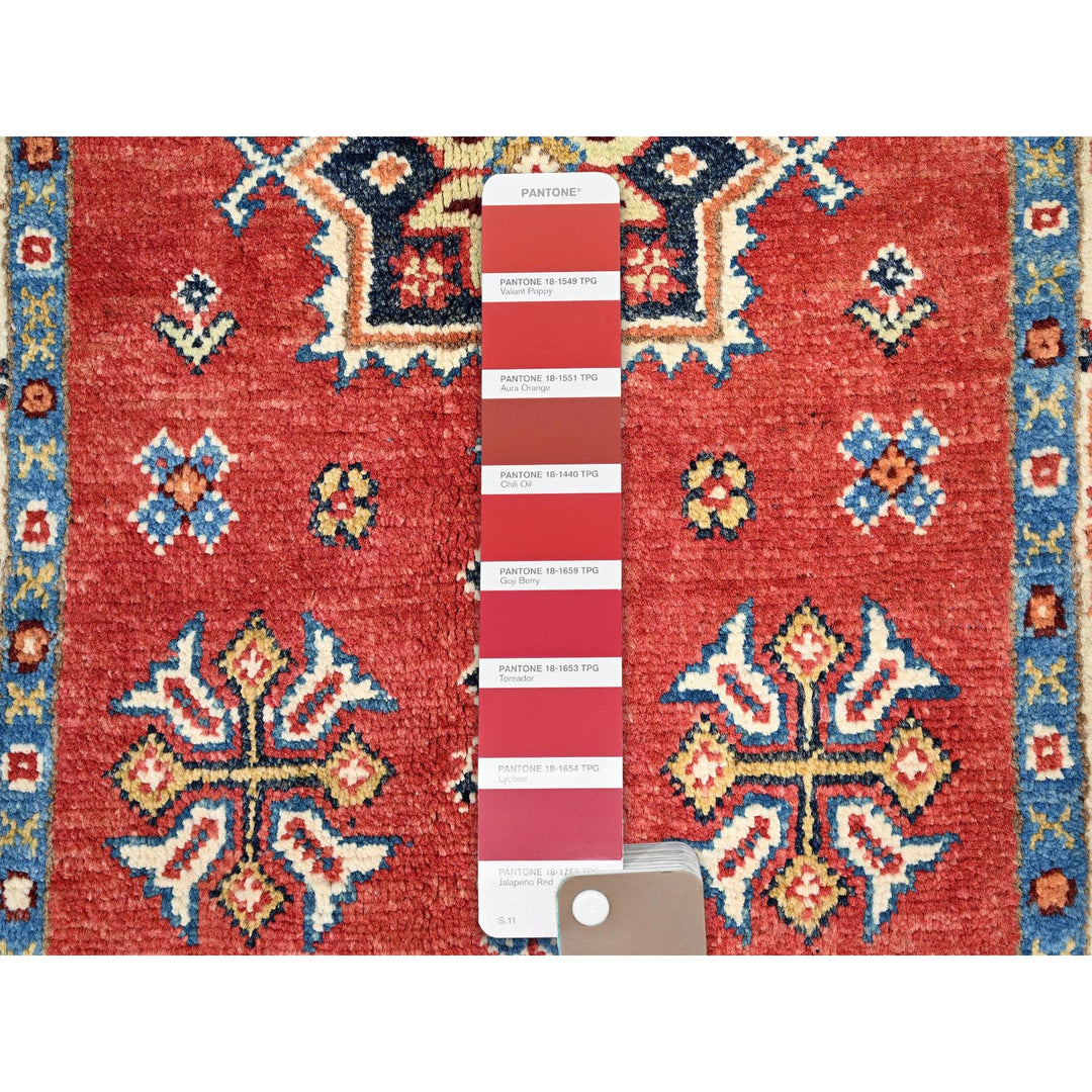 2'0" x 2'11" New Hand Knotted Red Cotton Rectangle Oriental Rug - MOA10286228