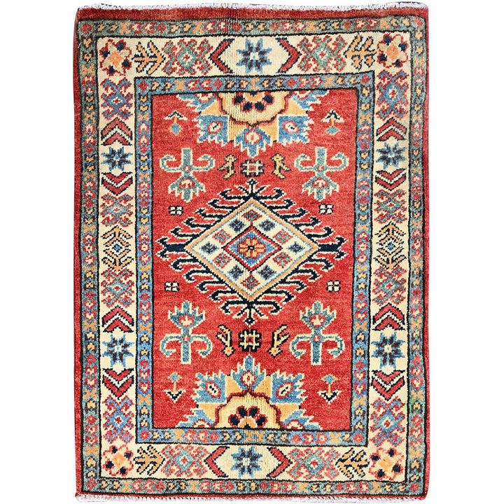 2'0" x 2'8" New Hand Knotted Red Cotton Rectangle Oriental Rug - MOA10286229