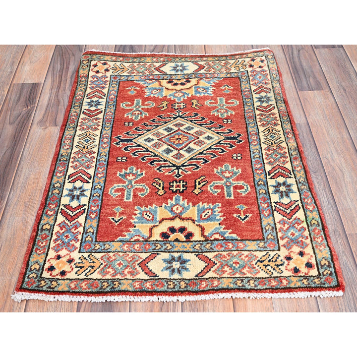 2'0" x 2'8" New Hand Knotted Red Cotton Rectangle Oriental Rug - MOA10286229