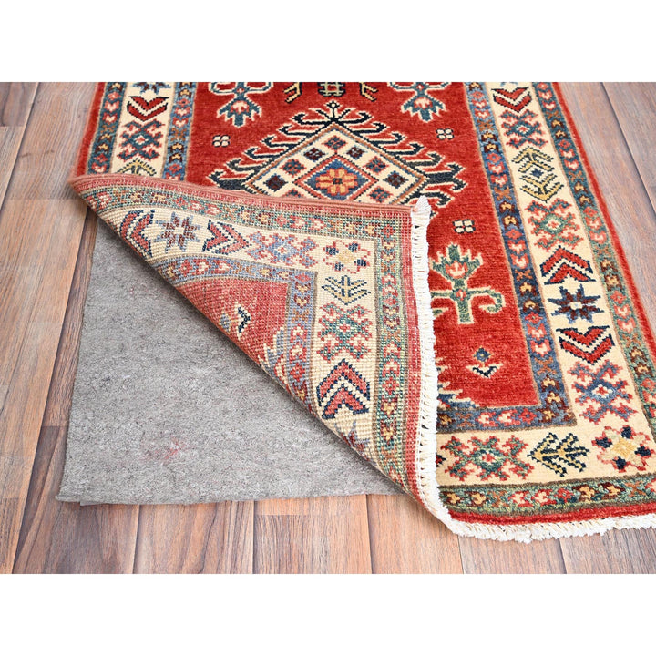 2'0" x 2'10" New Hand Knotted Red Cotton Rectangle Oriental Rug - MOA10286230