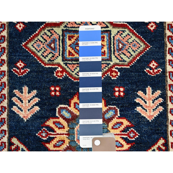 2'1" x 2'11" New Hand Knotted Blue Cotton Rectangle Oriental Rug - MOA10286239