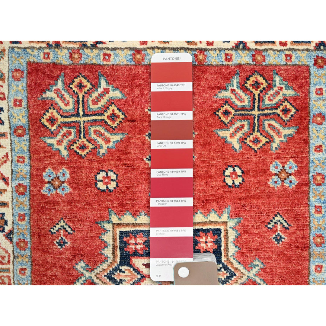 1'11" x 2'11" New Hand Knotted Red Cotton Rectangle Oriental Rug - MOA10286243