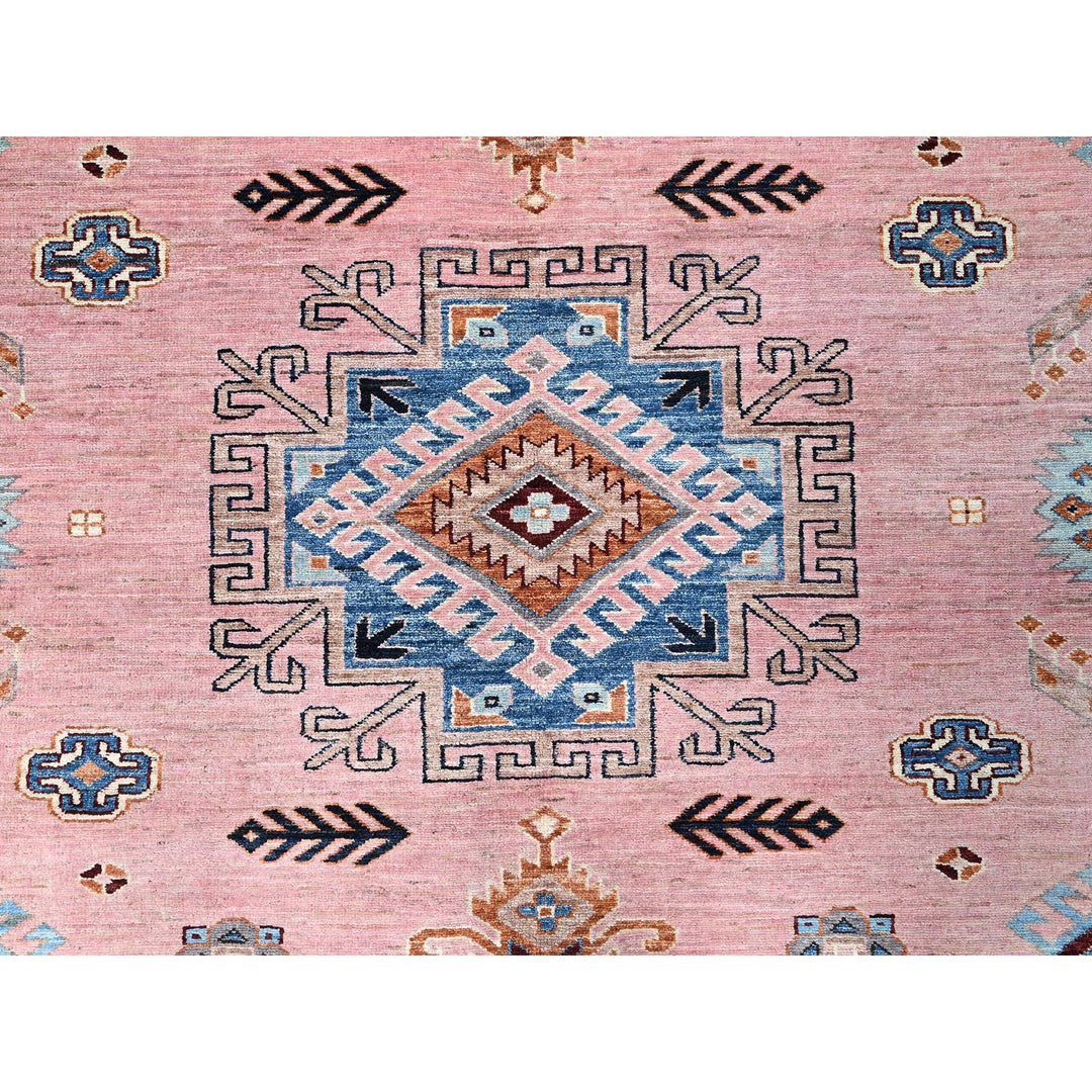 8'1" x 9'10" New Hand Knotted Pink Cotton Rectangle Oriental Rug - MOA10286262