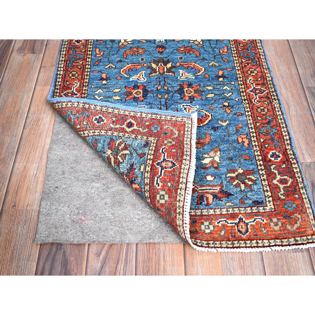 2'0" x 2'10" New Hand Knotted Blue Cotton Rectangle Oriental Rug - MOA10286371