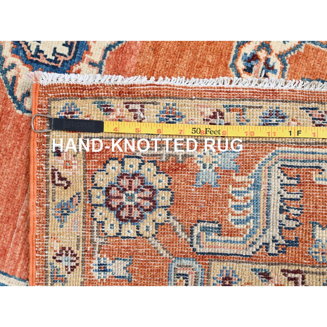 4'9" x 6'6" New Hand Knotted Orange Wool Rectangle Oriental Rug - MOA10286384