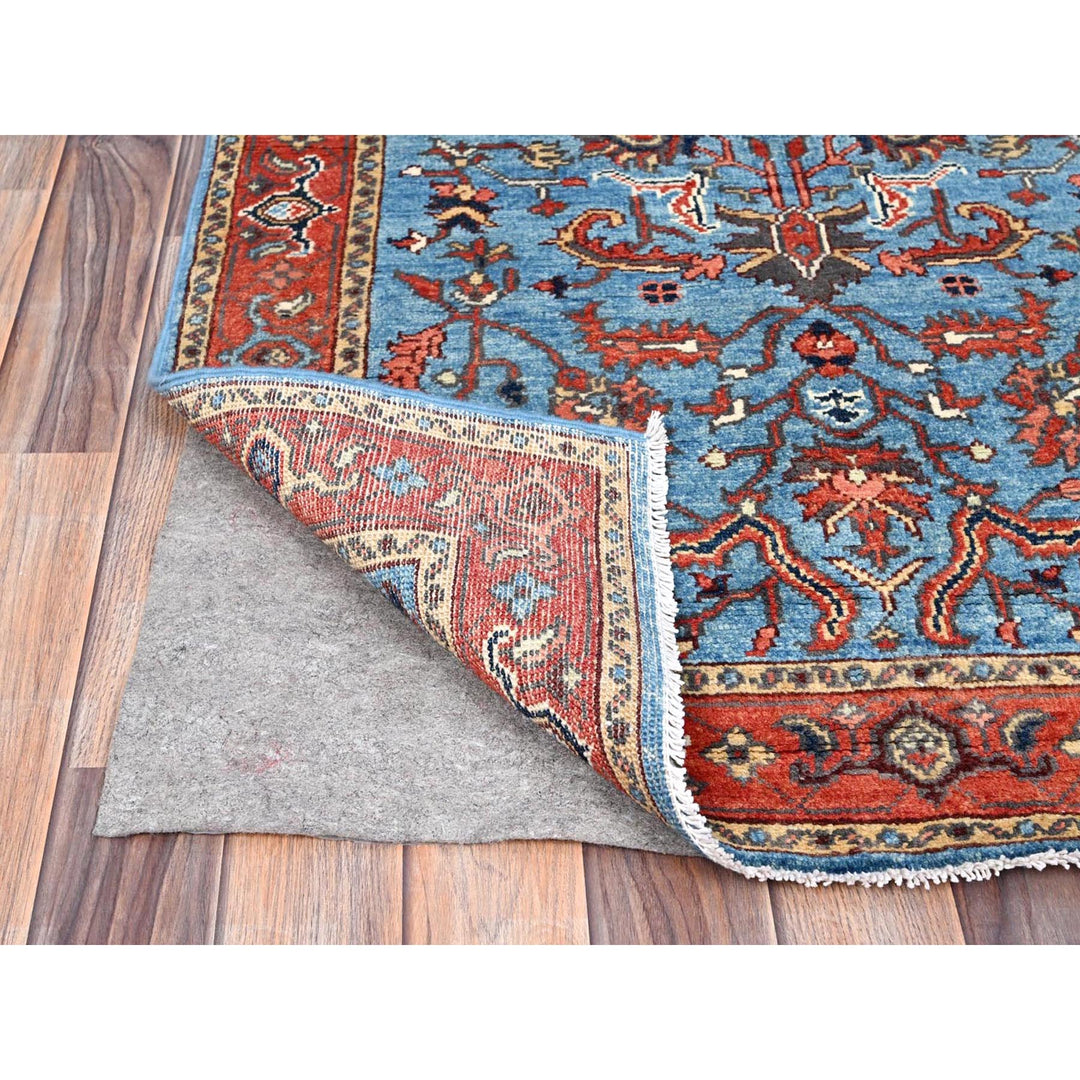 3'1" x 4'8" New Hand Knotted Blue Wool Rectangle Oriental Rug - MOA10286388