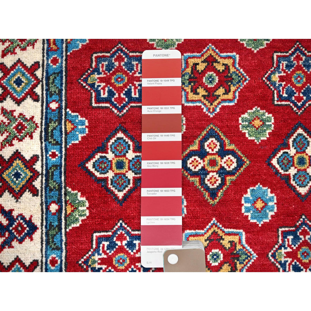 2'7" x 6'7" New Hand Knotted Red Wool Runner Oriental Rug - MOA10286443