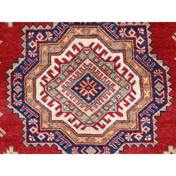 8'10" x 8'11" New Hand Knotted Red Wool Round Oriental Rug - MOA10286476