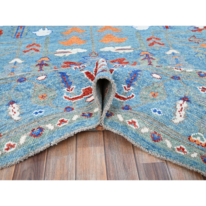 9'4" x 12'6" New Hand Knotted Blue Wool Rectangle Oriental Rug - MOA10286505