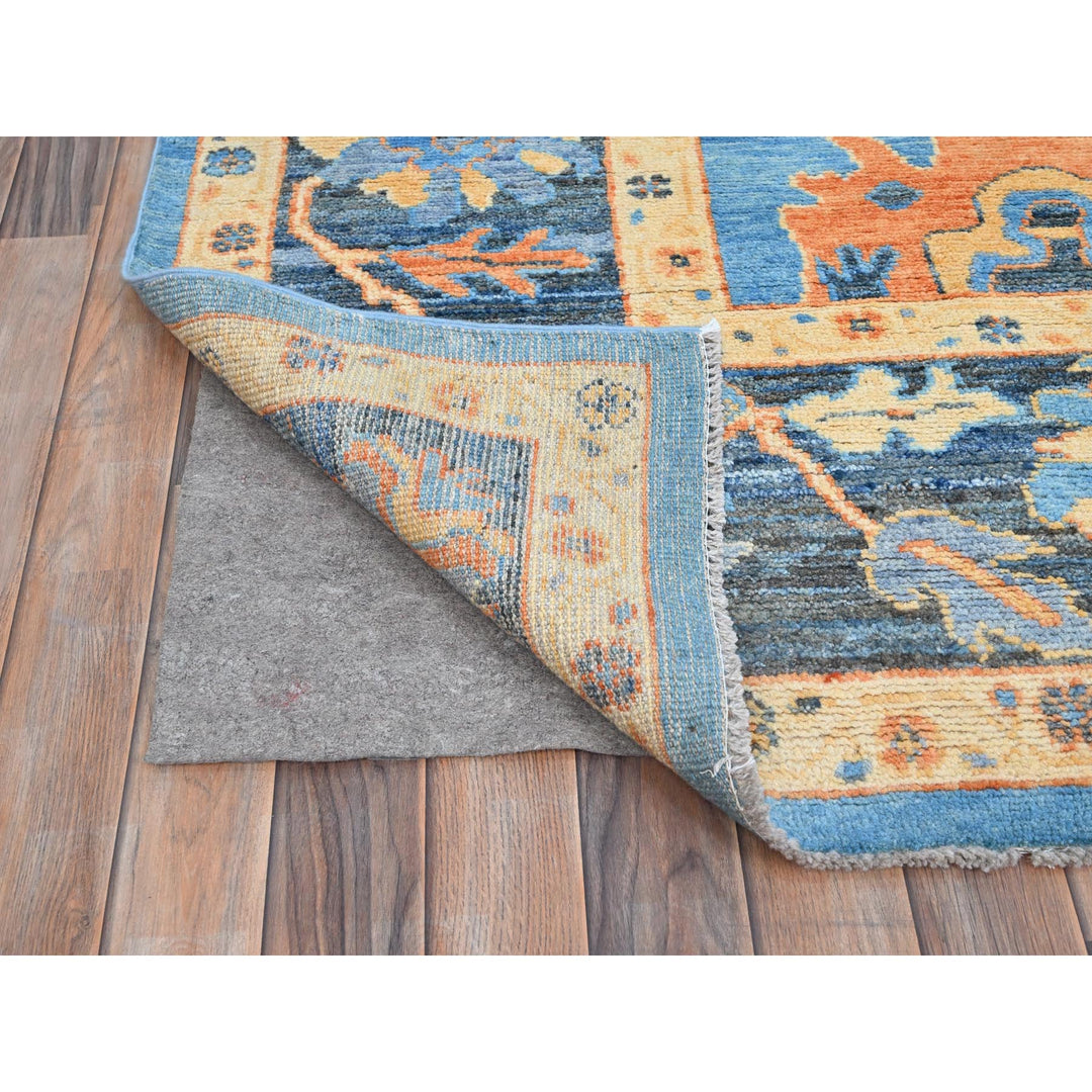 9'4" x 12'4" New Hand Knotted Blue Wool Rectangle Oriental Rug - MOA10286506