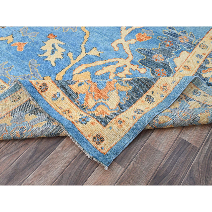 9'4" x 12'4" New Hand Knotted Blue Wool Rectangle Oriental Rug - MOA10286506