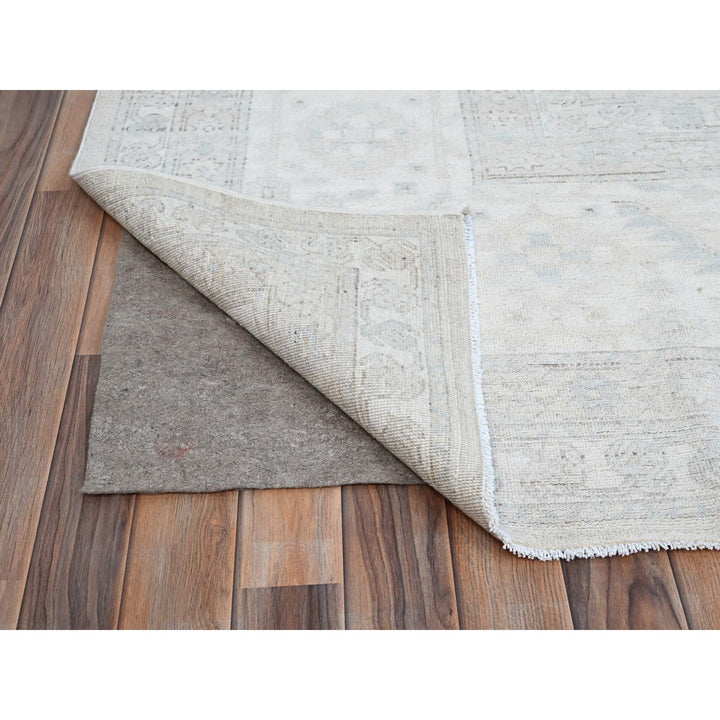 9'11" x 13'7" New Hand Knotted Ivory Wool Rectangle Oriental Rug - MOA10286511