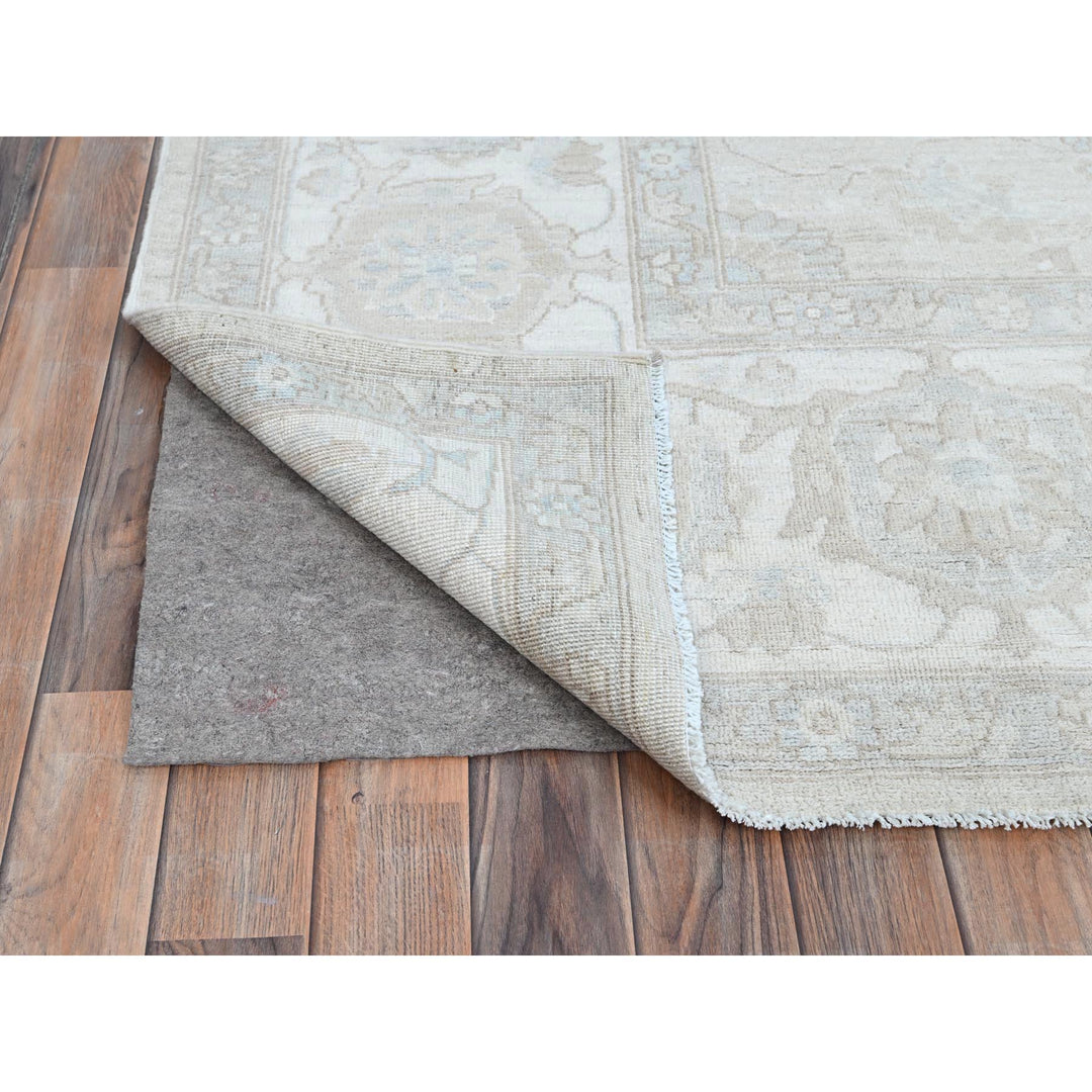 8'11" x 11'10" New Hand Knotted Grey Wool Rectangle Oriental Rug - MOA10286513