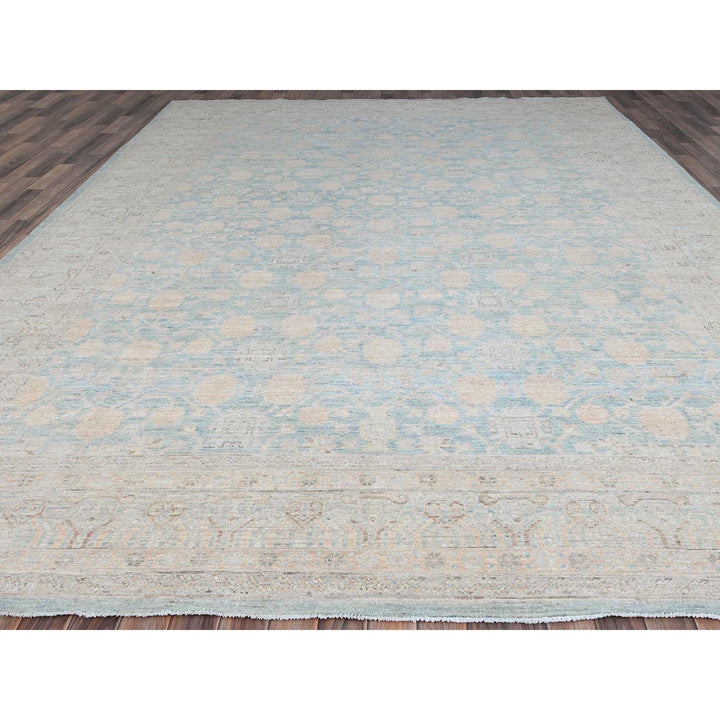 9'11" x 13'6" New Hand Knotted Blue Cotton Rectangle Oriental Rug - MOA10286517