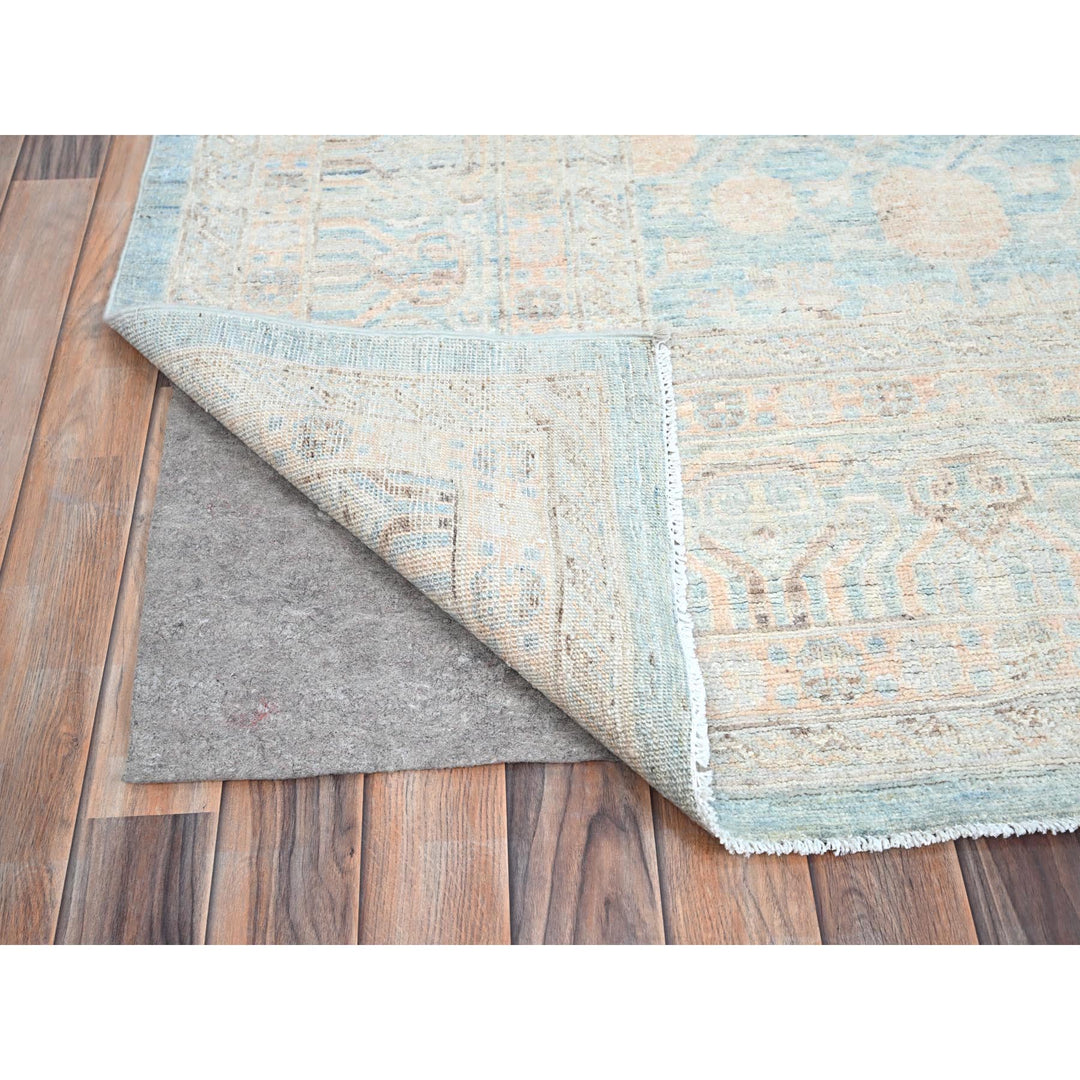 9'11" x 13'6" New Hand Knotted Blue Cotton Rectangle Oriental Rug - MOA10286517