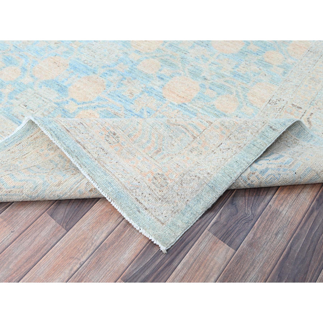 9'11" x 13'6" New Hand Knotted Blue Cotton Rectangle Oriental Rug - MOA10286517