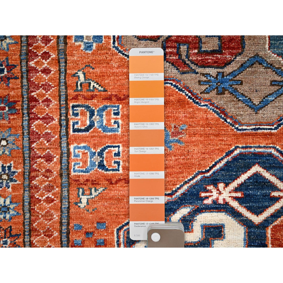 8'10" x 11'10" New Hand Knotted Orange Wool Rectangle Oriental Rug - MOA10286539