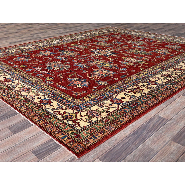 8'3" x 10'2" New Hand Knotted Red Wool Rectangle Oriental Rug - MOA10286541