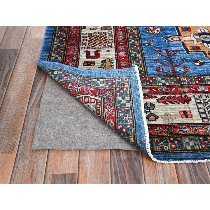 8'2" x 10'3" New Hand Knotted Blue Wool Rectangle Oriental Rug - MOA10286545