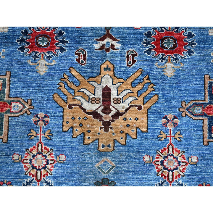 8'2" x 10'3" New Hand Knotted Blue Wool Rectangle Oriental Rug - MOA10286545