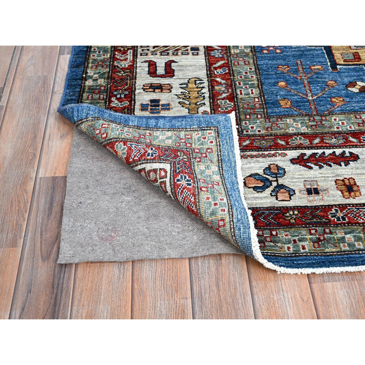 8'2" x 10'1" New Hand Knotted Blue Wool Rectangle Oriental Rug - MOA10286549