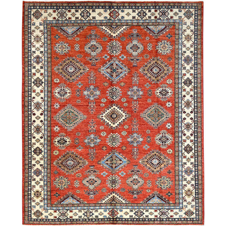 8'2" x 9'11" New Hand Knotted Red Wool Rectangle Oriental Rug - MOA10286551