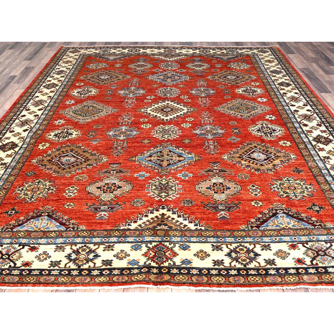 8'2" x 9'11" New Hand Knotted Red Wool Rectangle Oriental Rug - MOA10286551