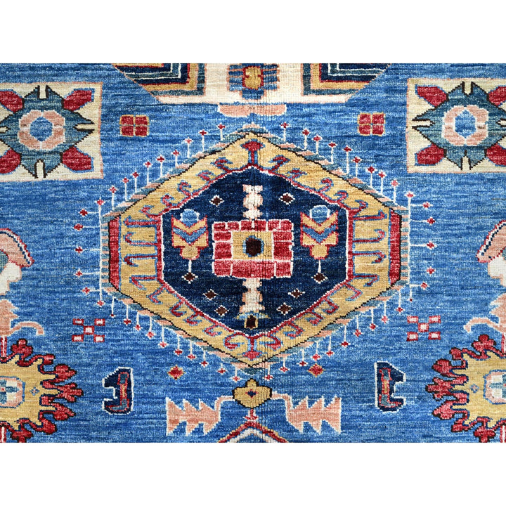 9'11" x 13'8" New Hand Knotted Blue Wool Rectangle Oriental Rug - MOA10286553