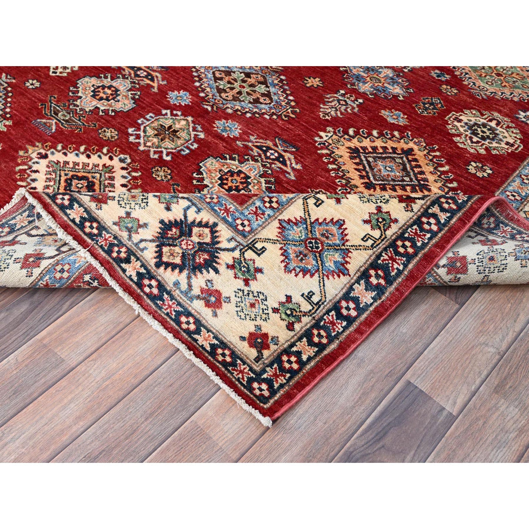 6'0" x 8'8" New Hand Knotted Red Wool Rectangle Oriental Rug - MOA10286560