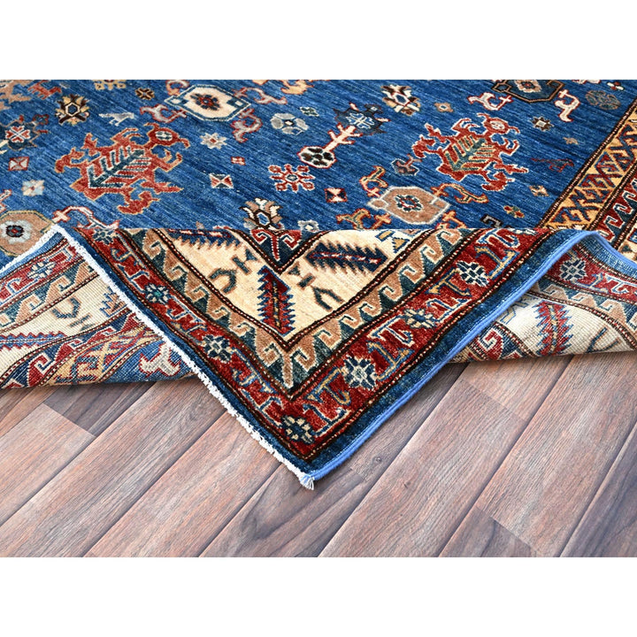 5'10" x 8'9" New Hand Knotted Blue Wool Rectangle Oriental Rug - MOA10286564