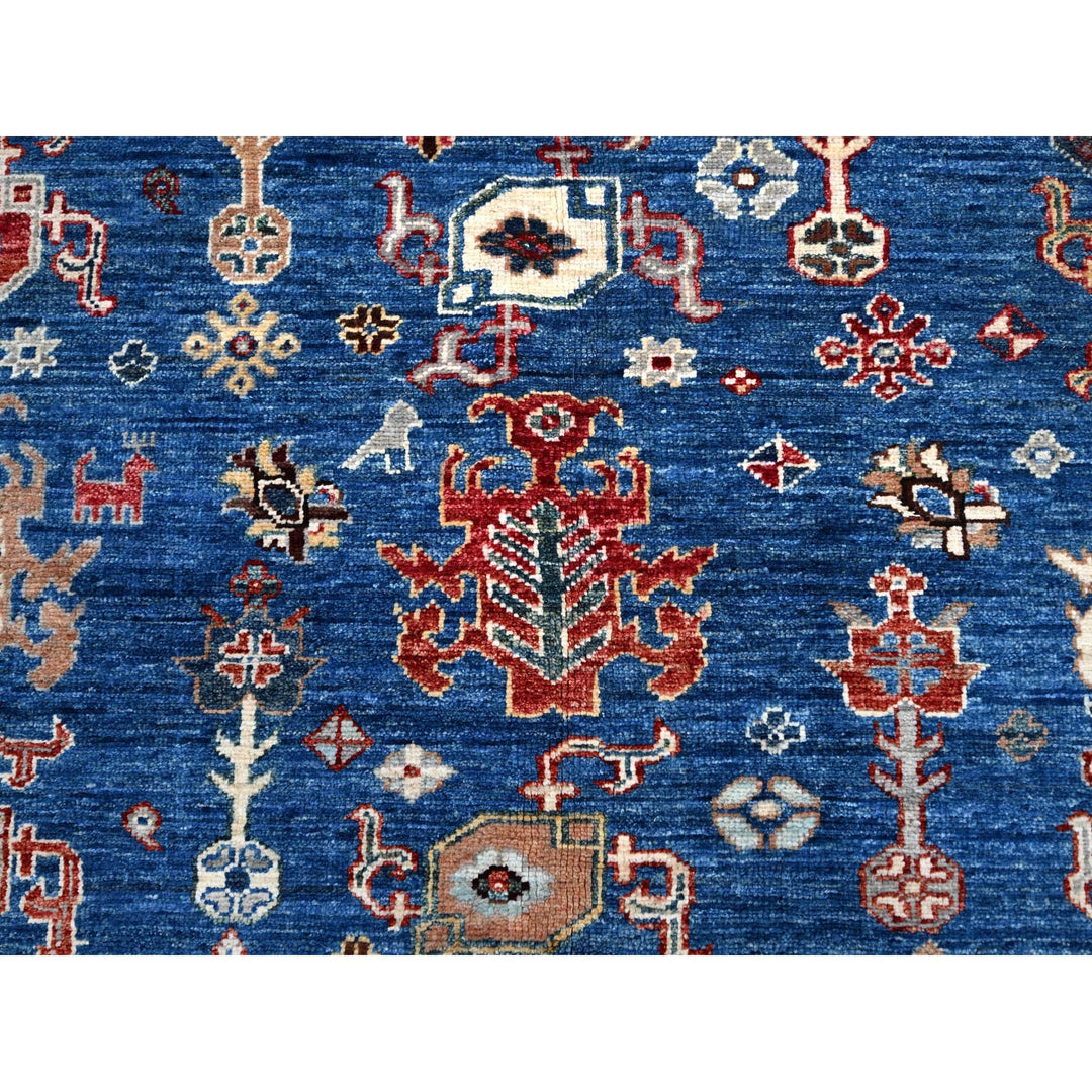 5'10" x 8'9" New Hand Knotted Blue Wool Rectangle Oriental Rug - MOA10286564