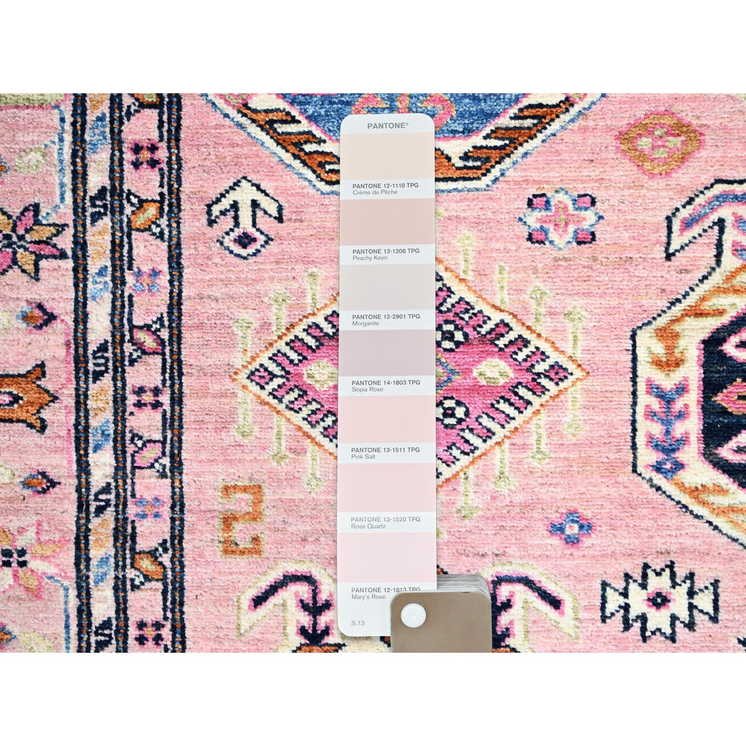 5'1" x 6'7" New Hand Knotted Pink Wool Rectangle Oriental Rug - MOA10286569