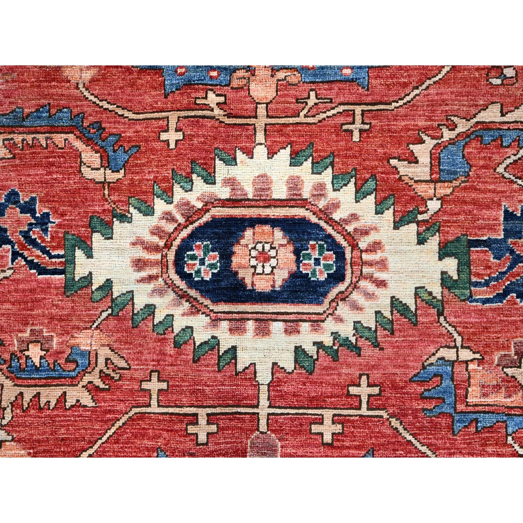 10'1" x 13'11" New Hand Knotted Red Wool Rectangle Oriental Rug - MOA10286576