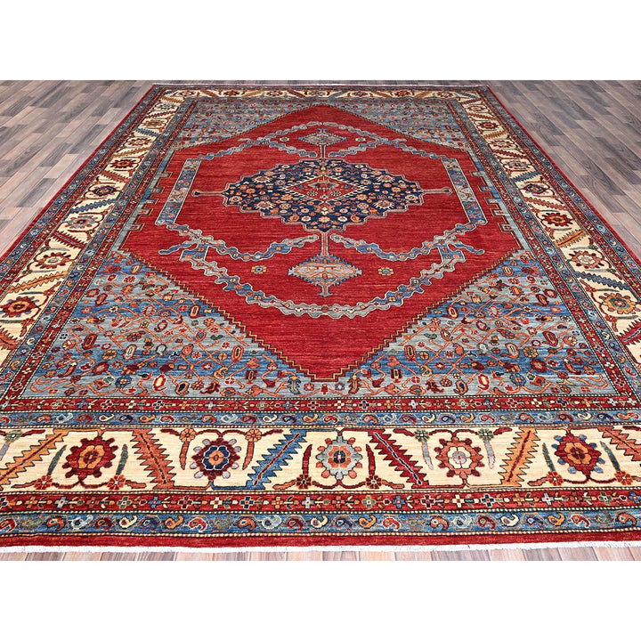 10'0" x 14'4" New Hand Knotted Red Wool Rectangle Oriental Rug - MOA10286583